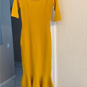 New York & Company Mustard Midi Dress